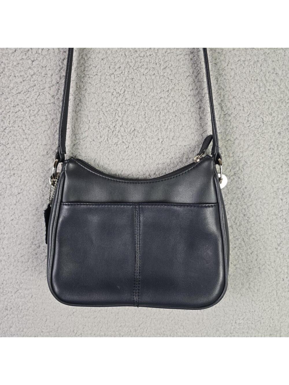 Worthington Feed Bag, Black Cross Body Womans Purse, Leather